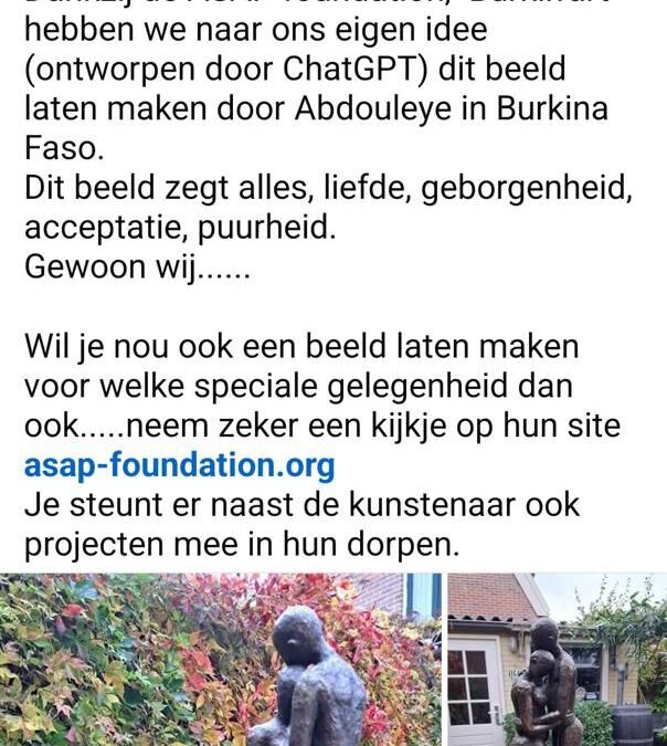 Beeld van kunstenaar Abdouleye Gandema